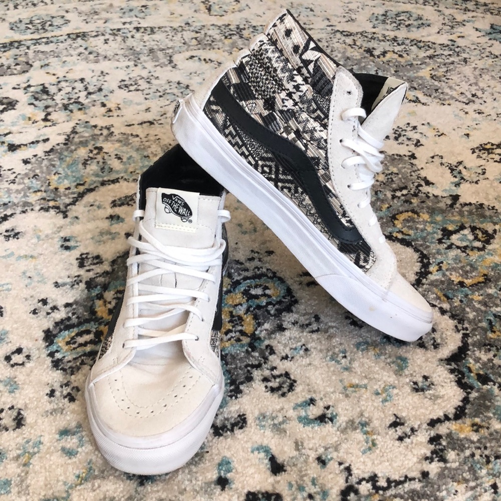 White Vans Tribal Print